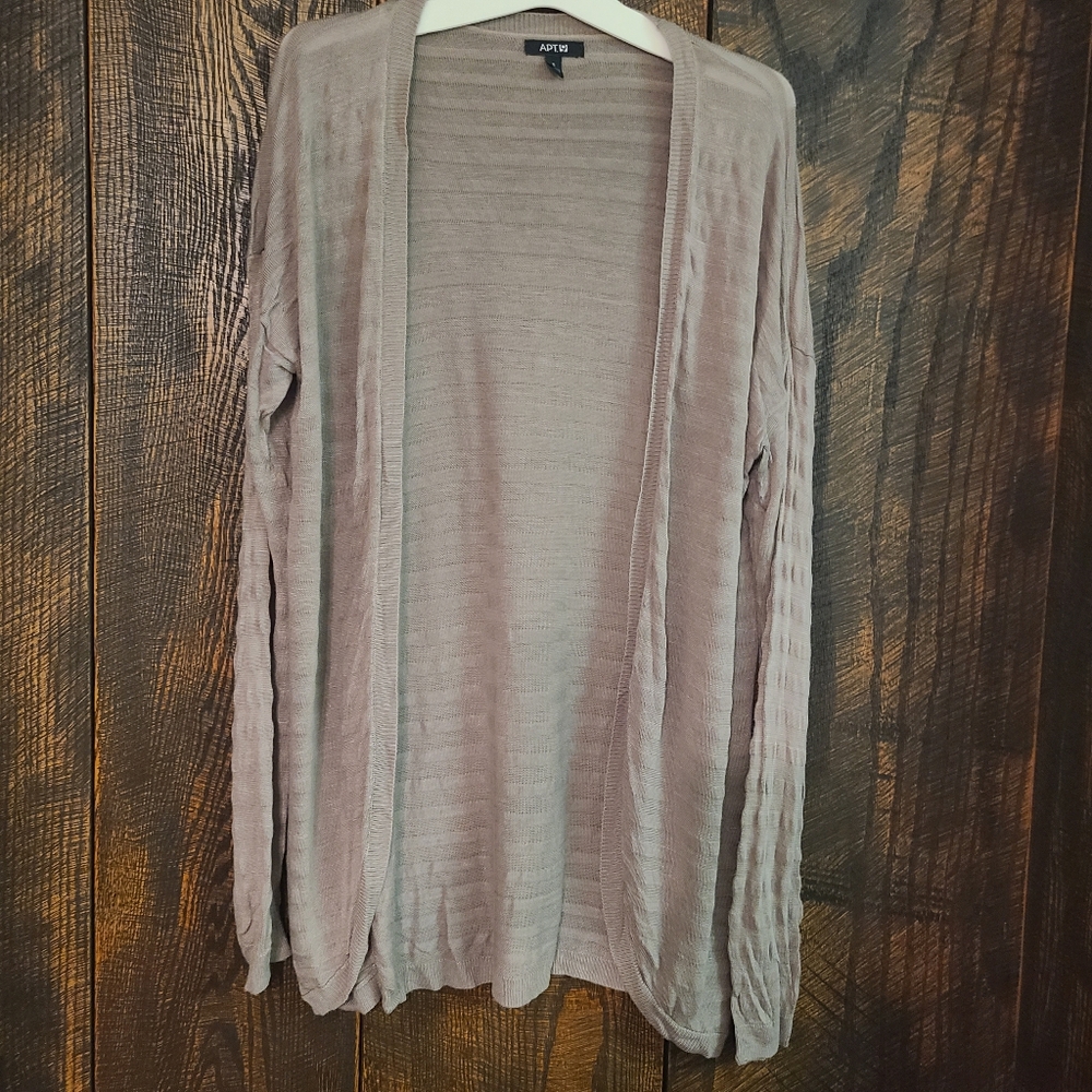 Apt. 9 Women's Taupe Open-Front Sweater
